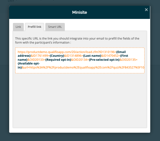 Where to get prefill url link