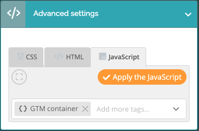 Use GTM container Tag from minisite